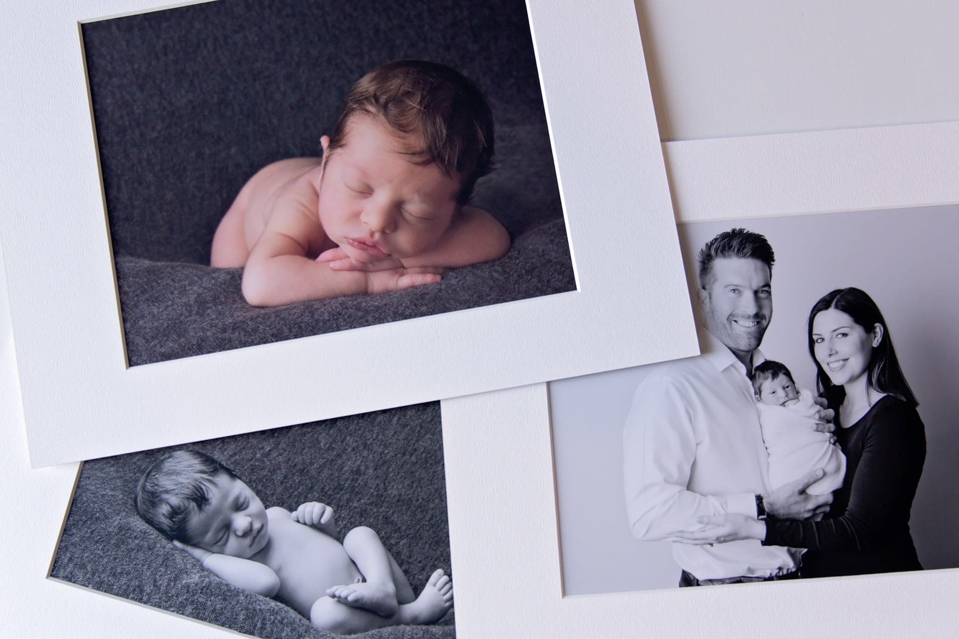 Northamptonshire family photography artwork matted prints of newborn baby and family
