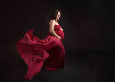 Northampton maternity photography red dress