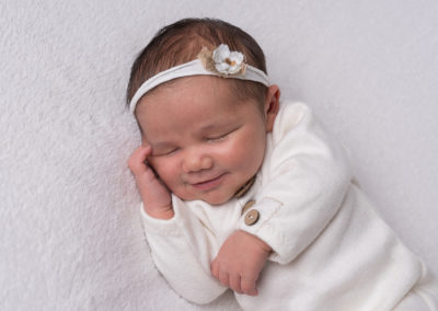Northampton newborn photography baby girl on white blanket