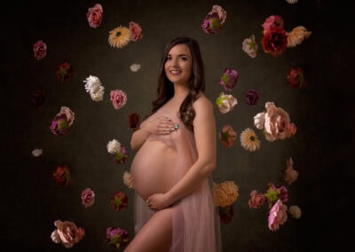 Northampton maternity photography in the flowers by Miranda Walton Photography