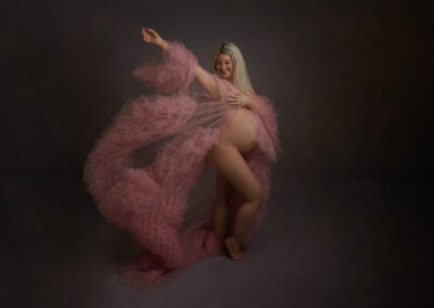 Northampton maternity photography pink gown by Miranda Walton Photography